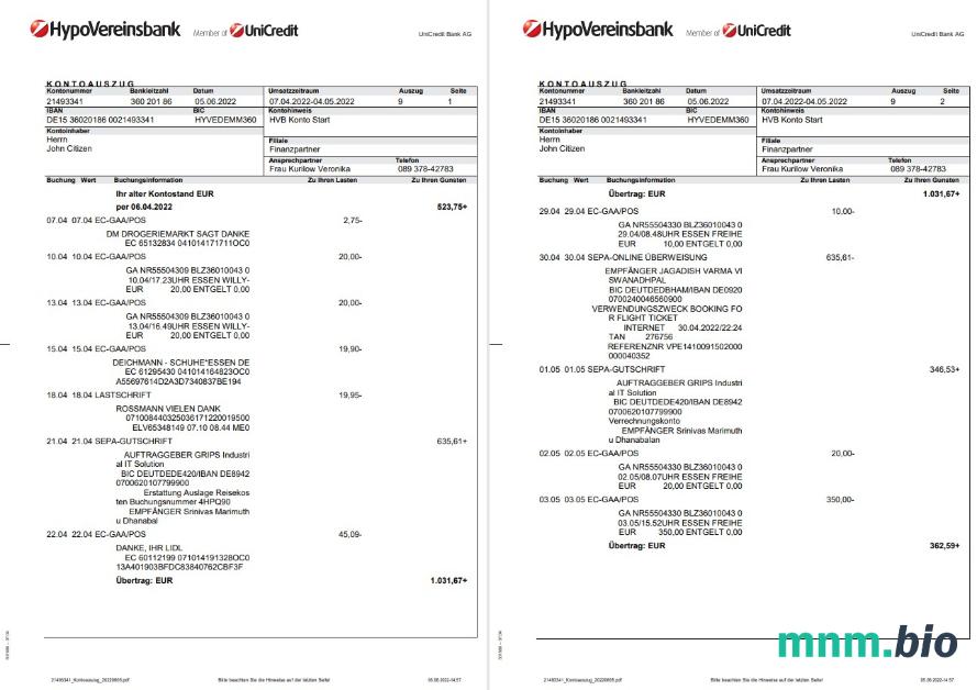 Niemcy Handelsbank Oświadczenie o Deutsch